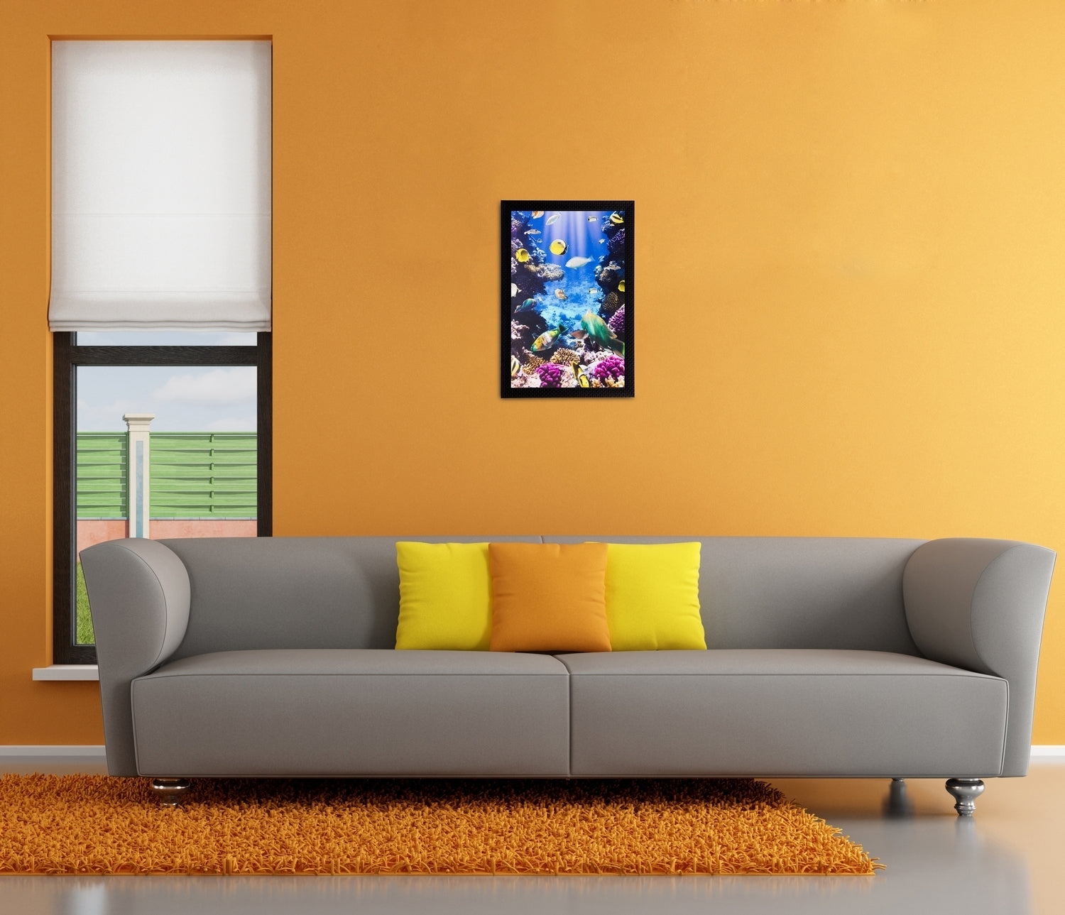 Underwater Sea View Matt Textured UV Art Painting Kafalo