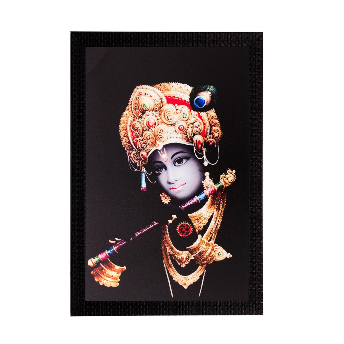 Lord Krishna Playing Flute Painting Digital Printed Religious Wall Art Kafalo