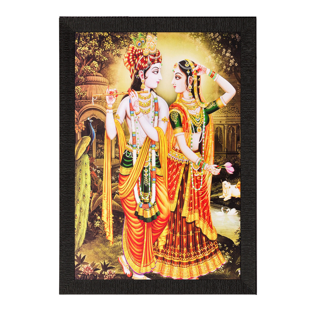 Radha Krishna Romantic Moments Matt Textured UV Art Painting Kafalo