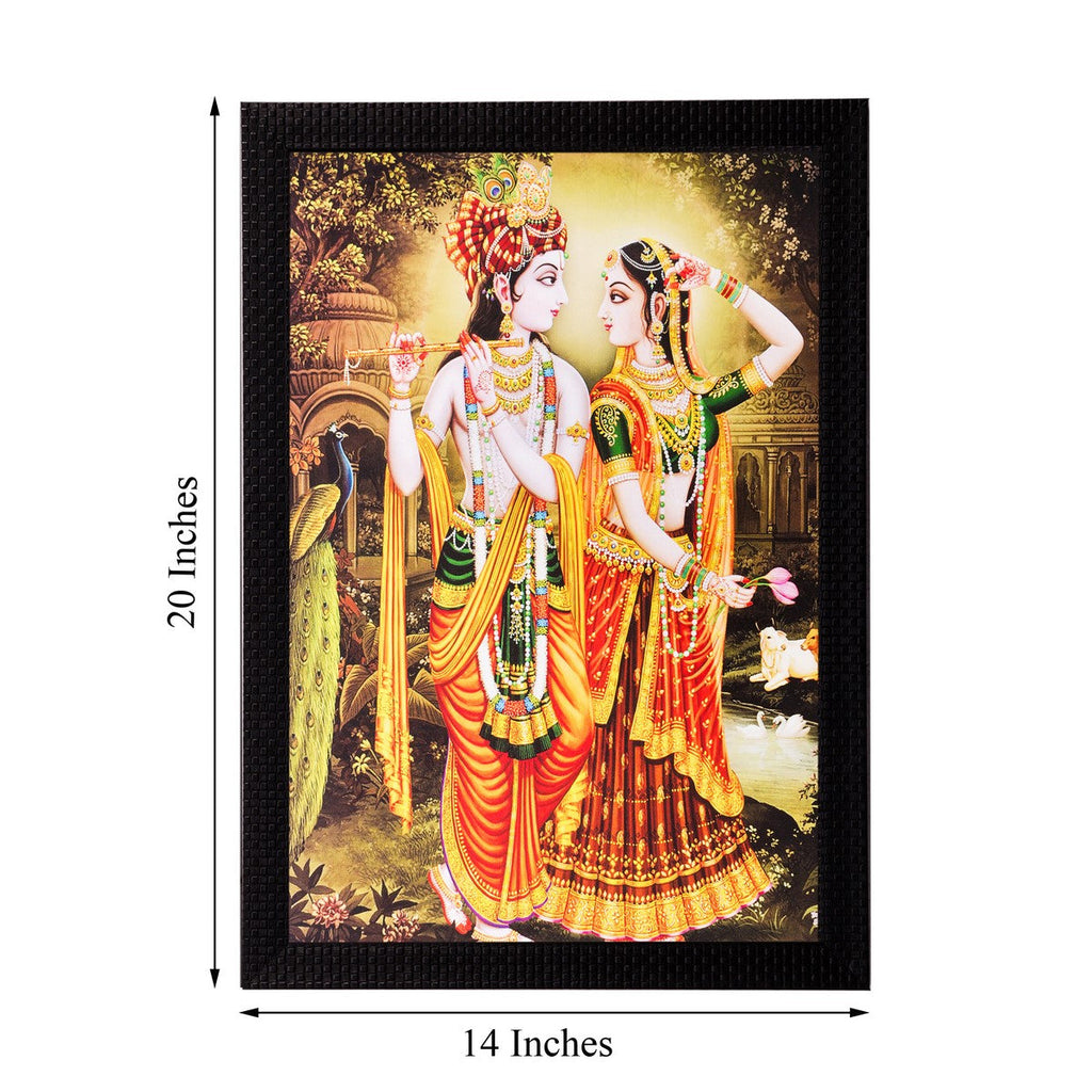 Radha Krishna Romantic Moments Matt Textured UV Art Painting Kafalo