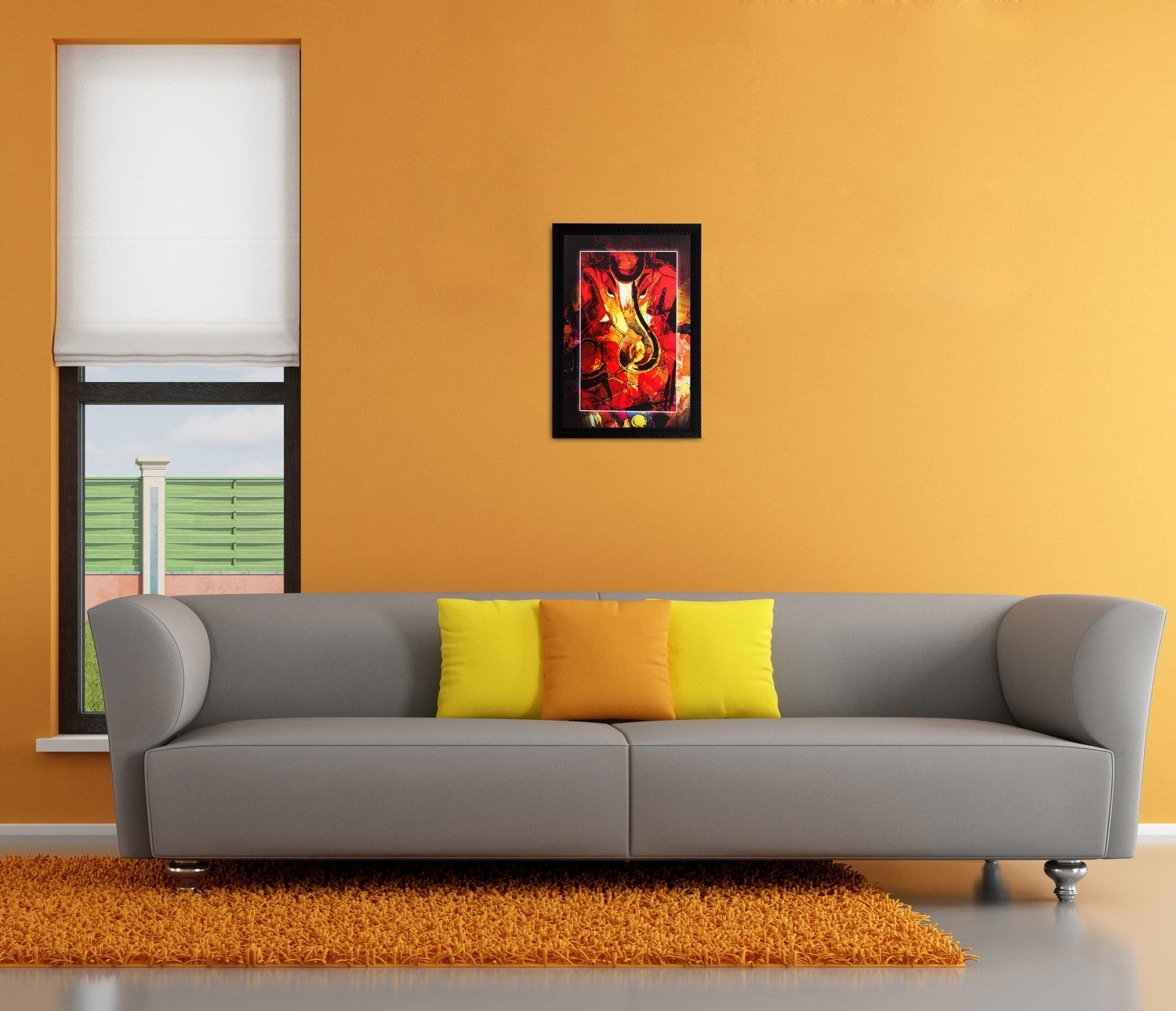 Lord Ganesha Matt Textured UV Art Painting Kafalo