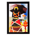 Abstract Lady with Umbrella Matt Textured UV Art Painting Kafalo