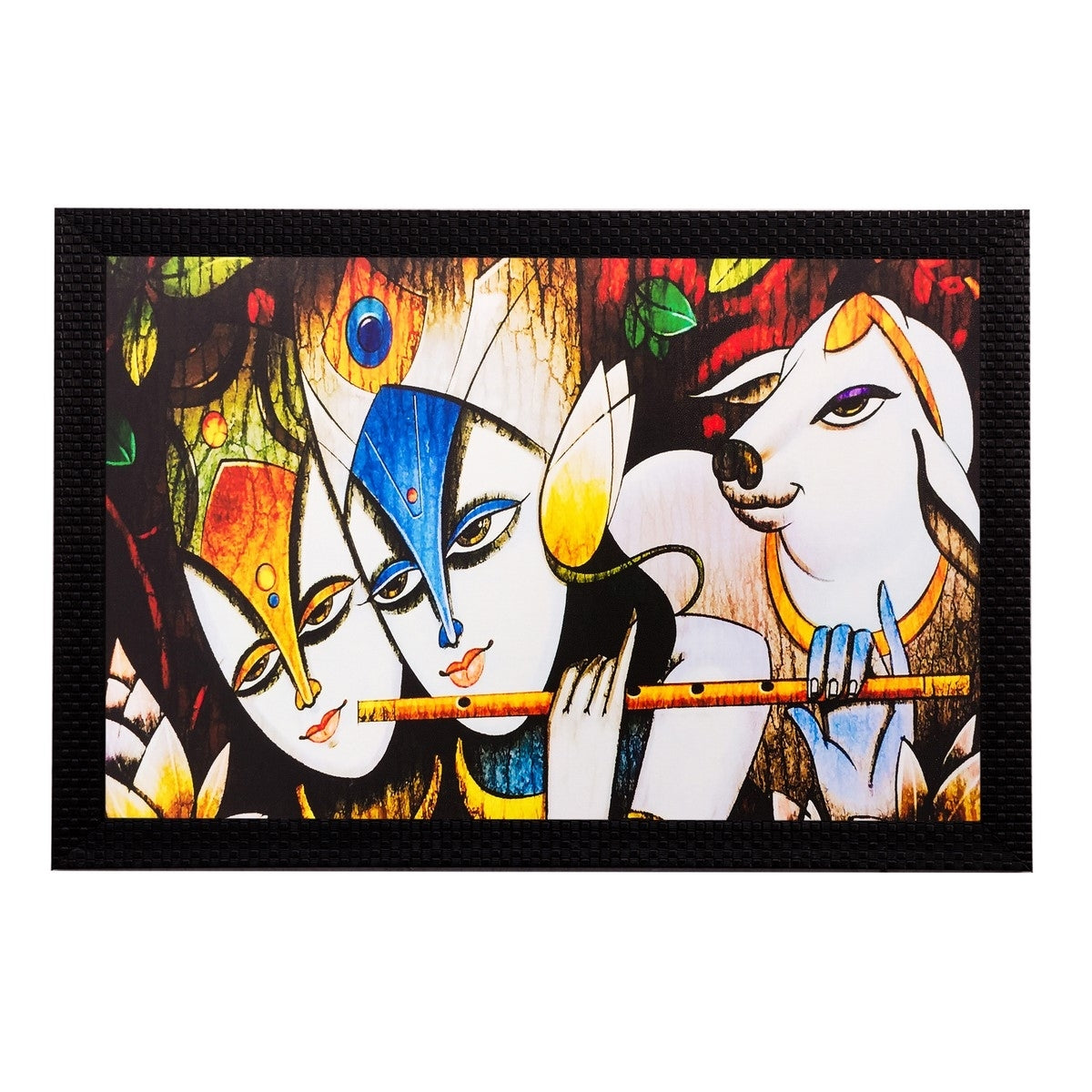 Radha Krishna Matt Textured UV Art Painting Kafalo