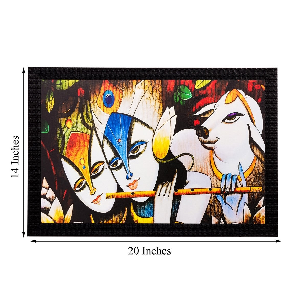 Radha Krishna Matt Textured UV Art Painting Kafalo