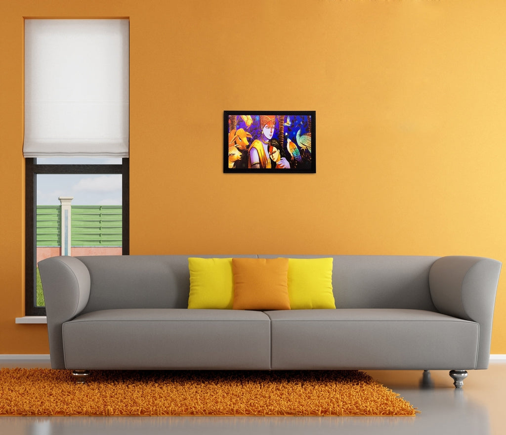 Radha Krishna Matt Textured UV Art Painting Kafalo