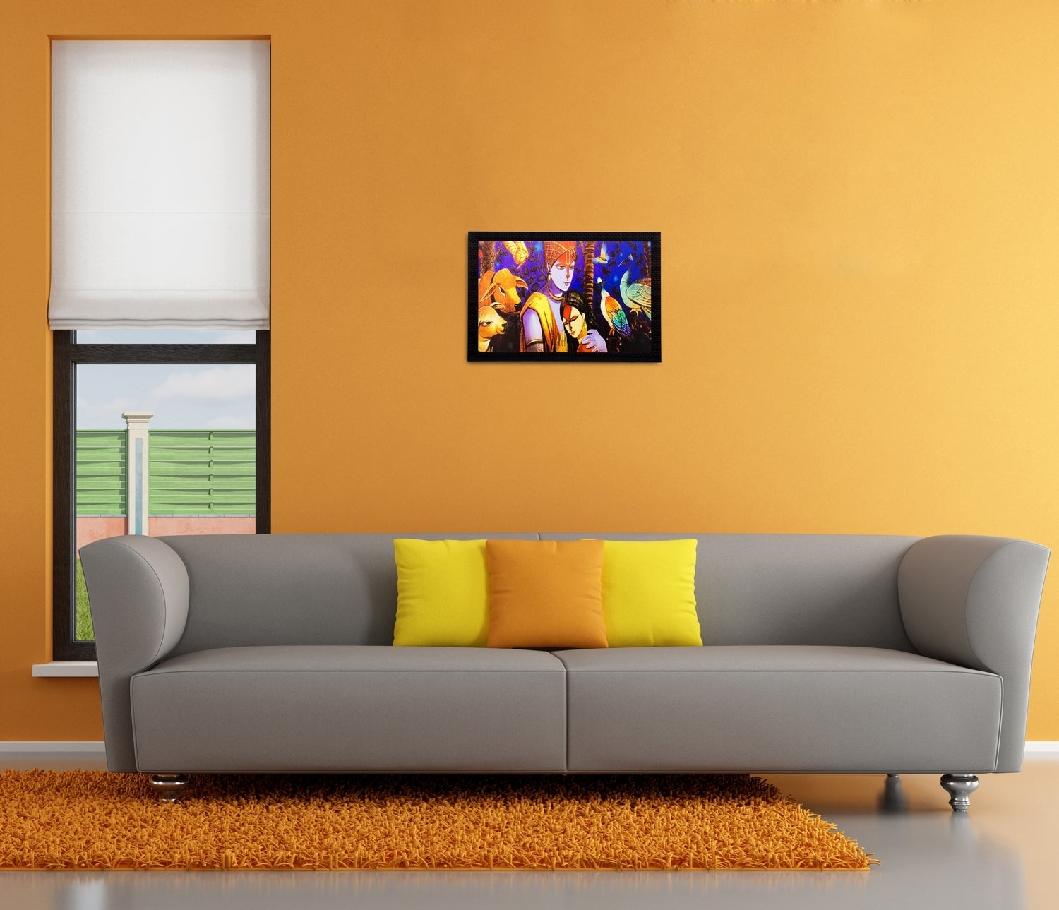 Radha Krishna Matt Textured UV Art Painting Kafalo