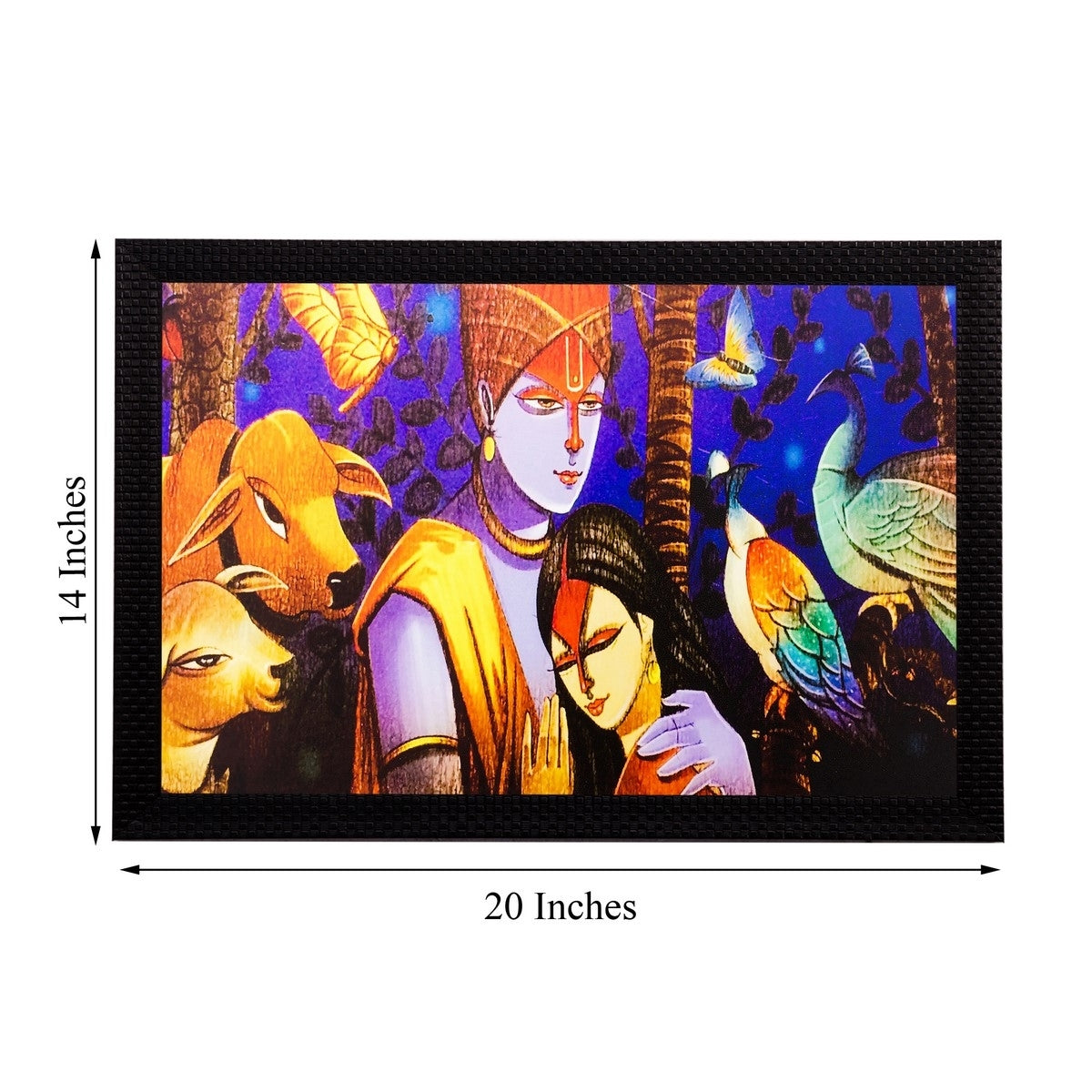 Radha Krishna Matt Textured UV Art Painting Kafalo