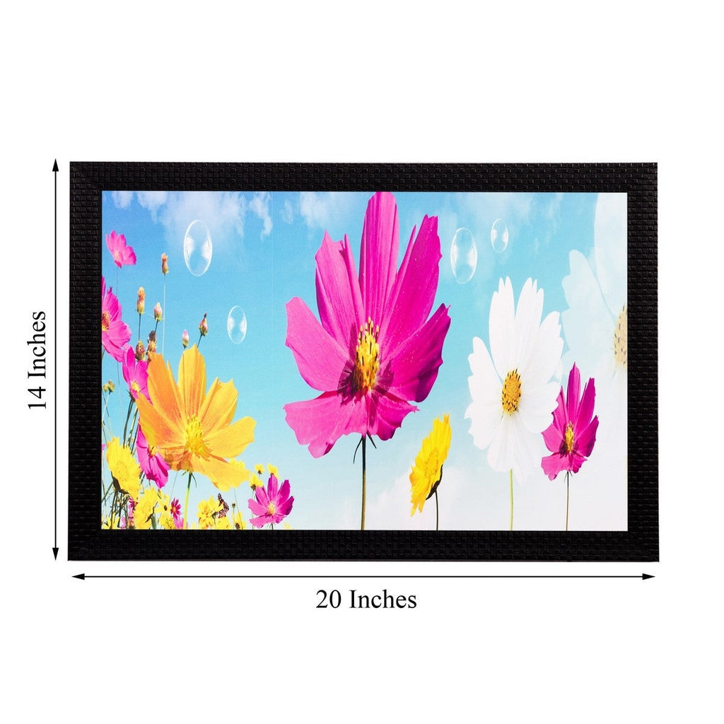 Pink Yellow Flowers Matt Textured UV Art Painting Kafalo