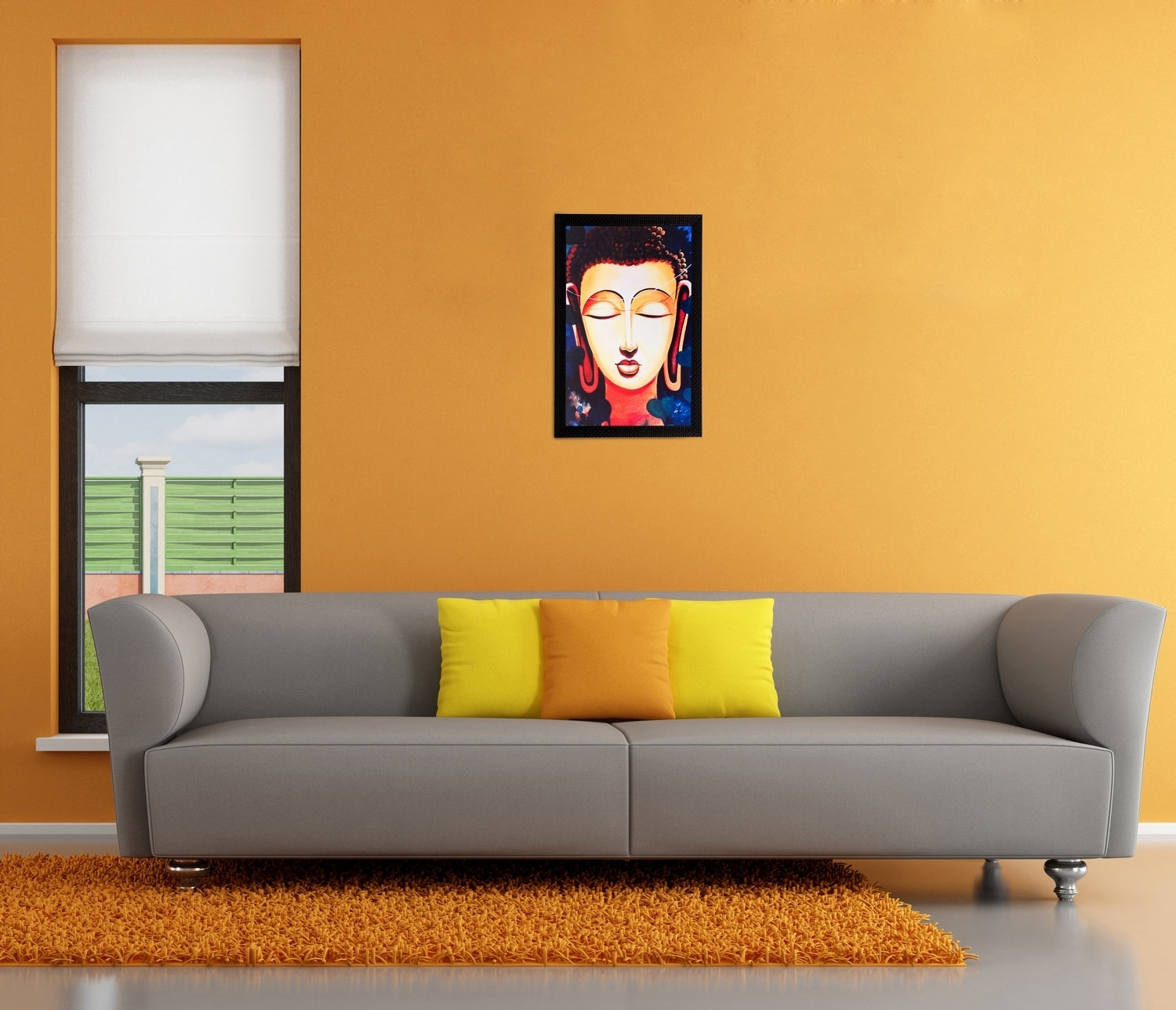Lord Buddha Matt Textured UV Art Painting Kafalo