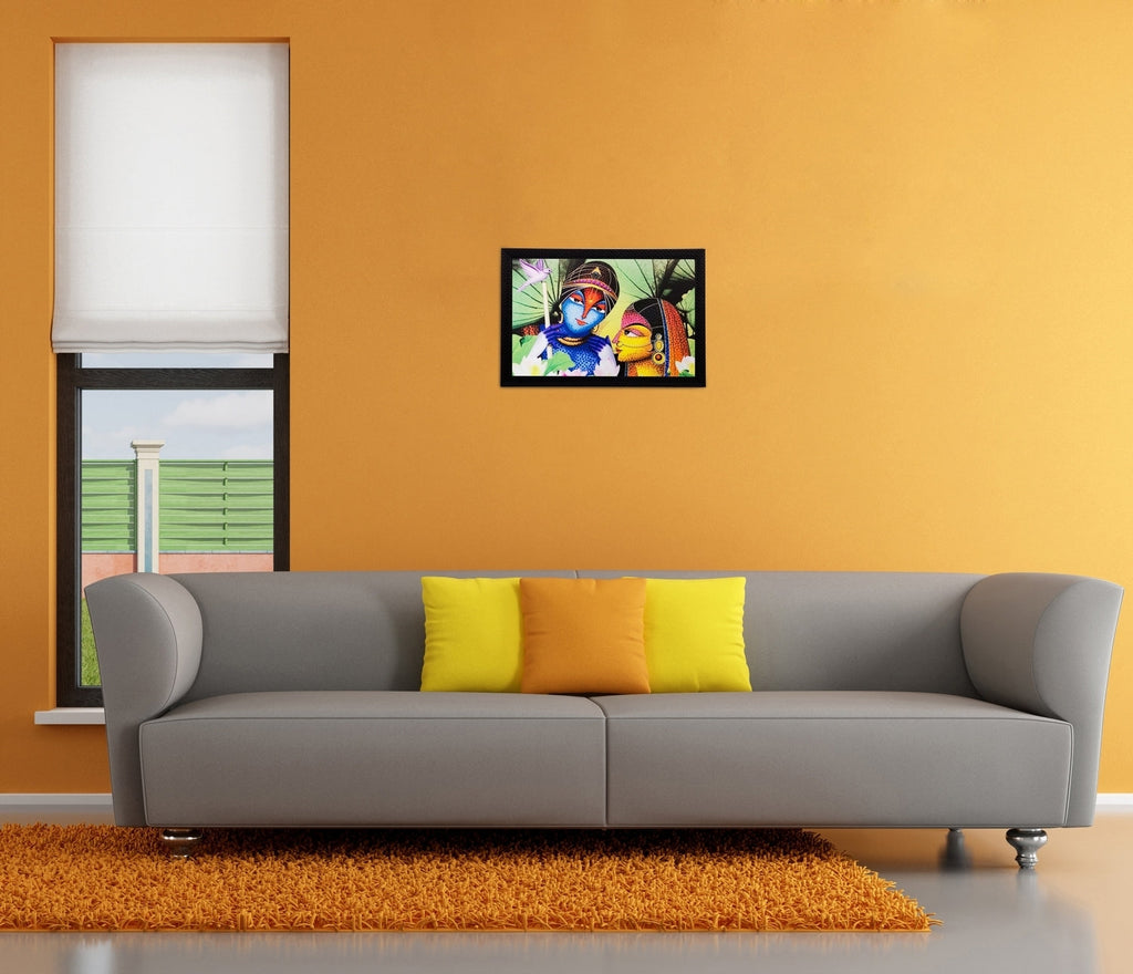 Radha Krishna Matt Textured UV Art Painting Kafalo