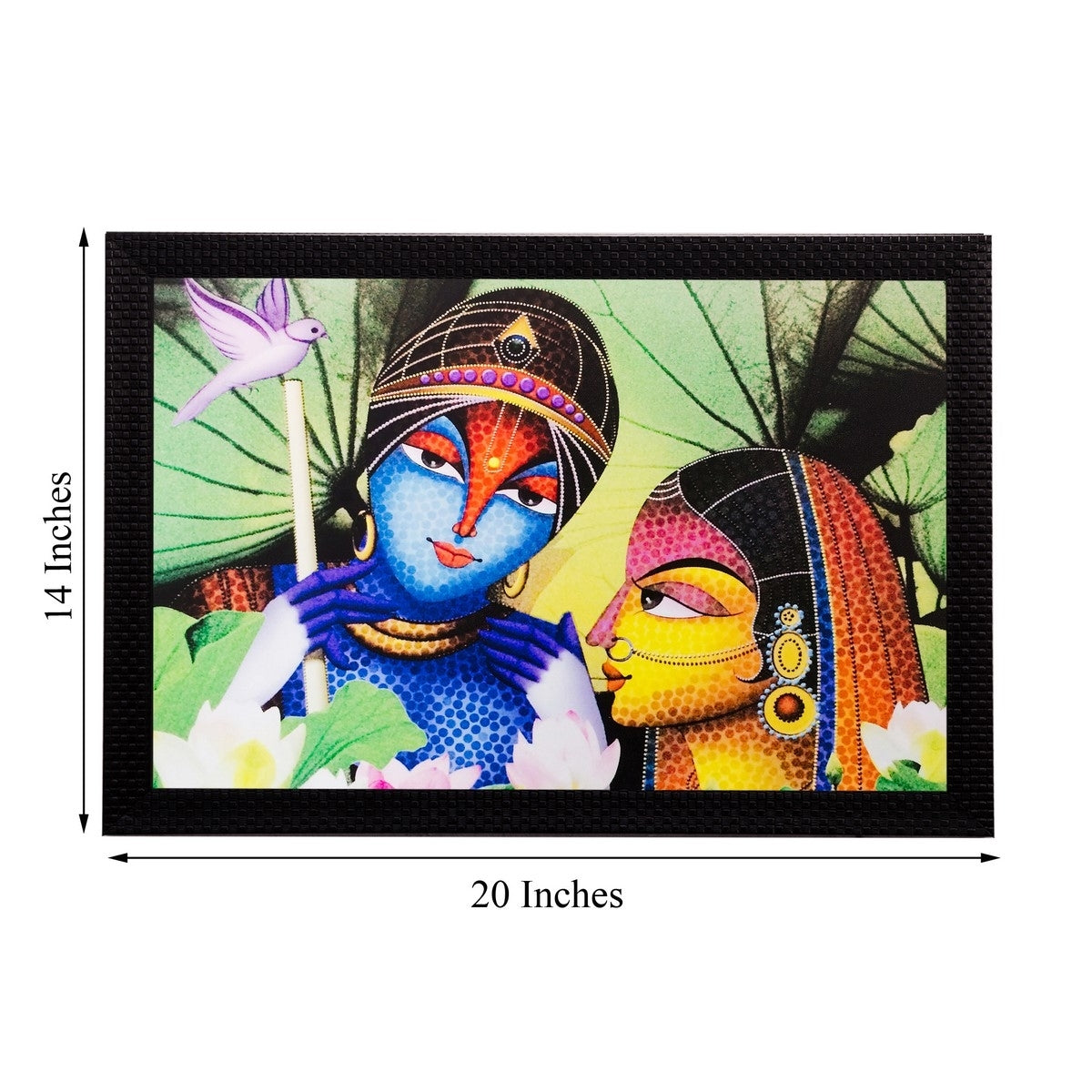Radha Krishna Matt Textured UV Art Painting Kafalo