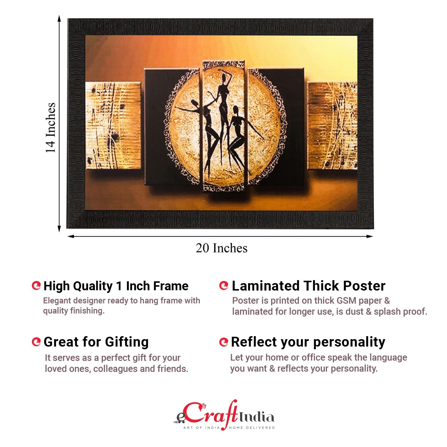Abstract Tribal People Matt Textured UV Art Painting Kafalo