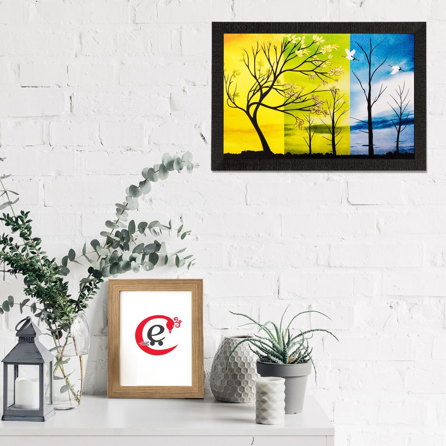 Abstract Trees Still Matt Textured UV Art Painting Kafalo
