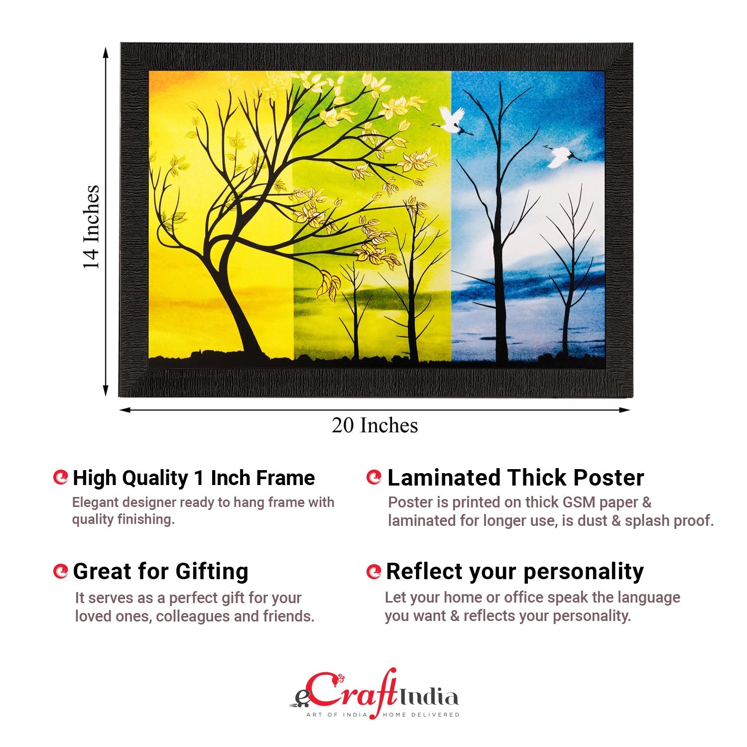 Abstract Trees Still Matt Textured UV Art Painting Kafalo