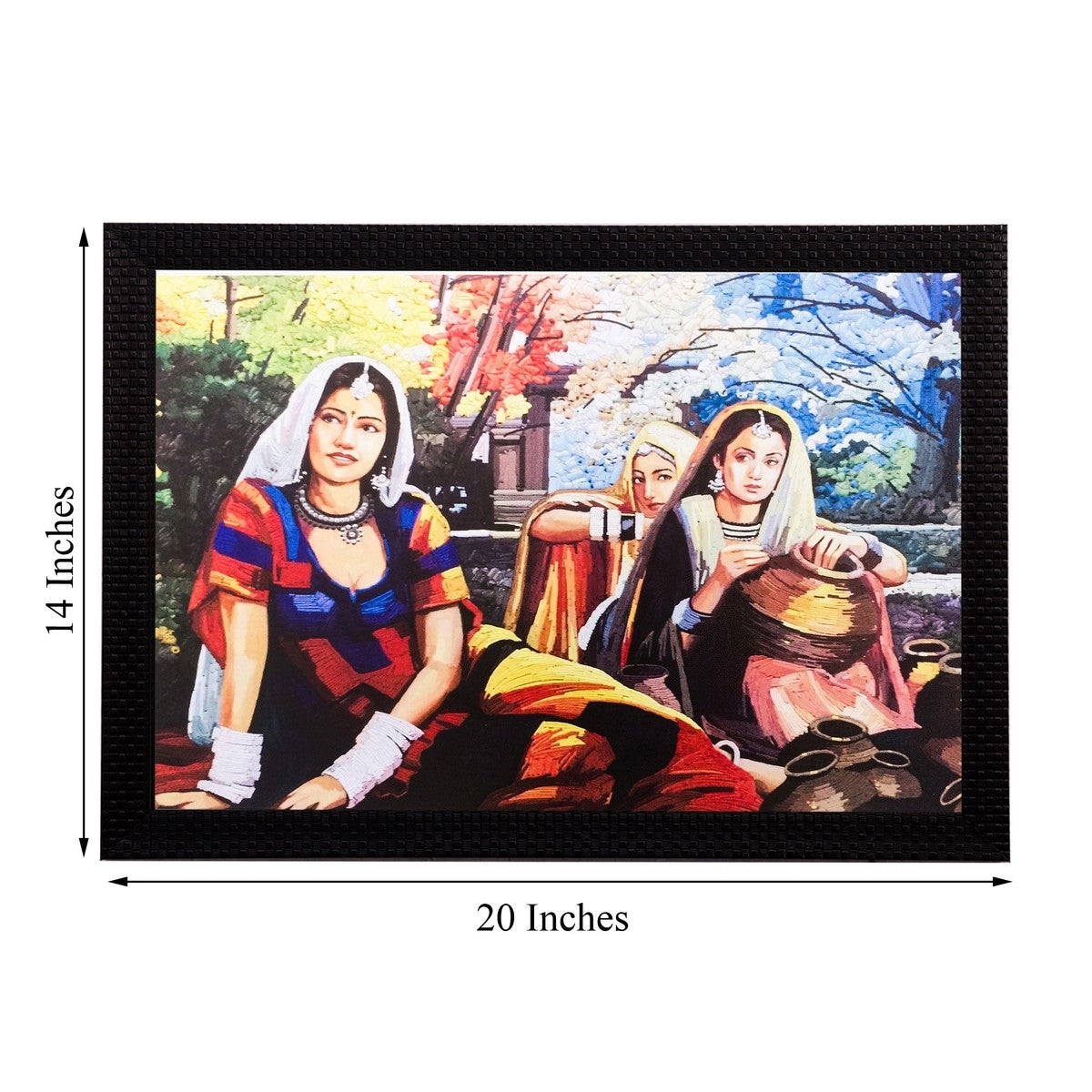Village Woman Still View Matt Textured UV Art Painting Kafalo