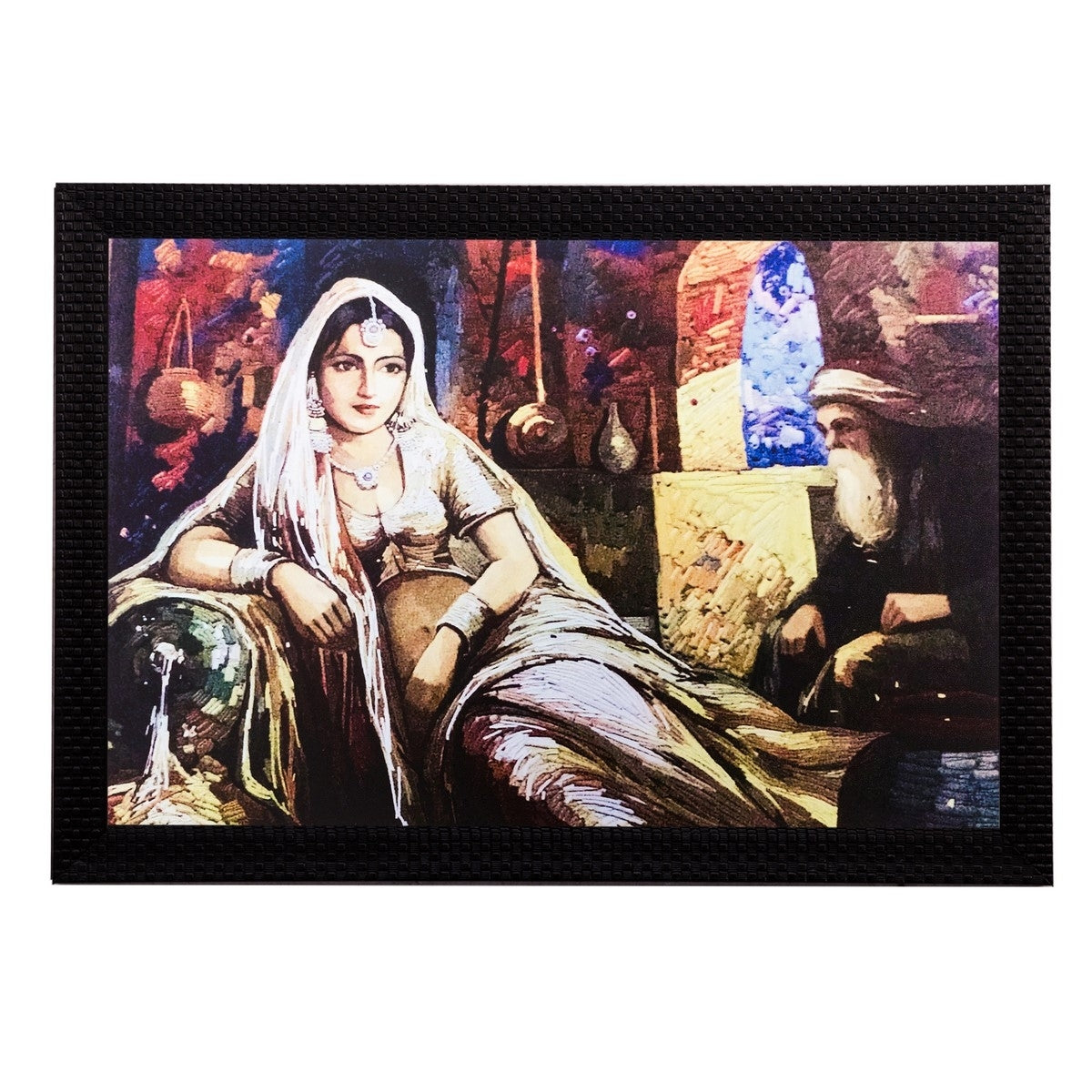 Sitting Woman Matt Textured UV Art Painting Kafalo