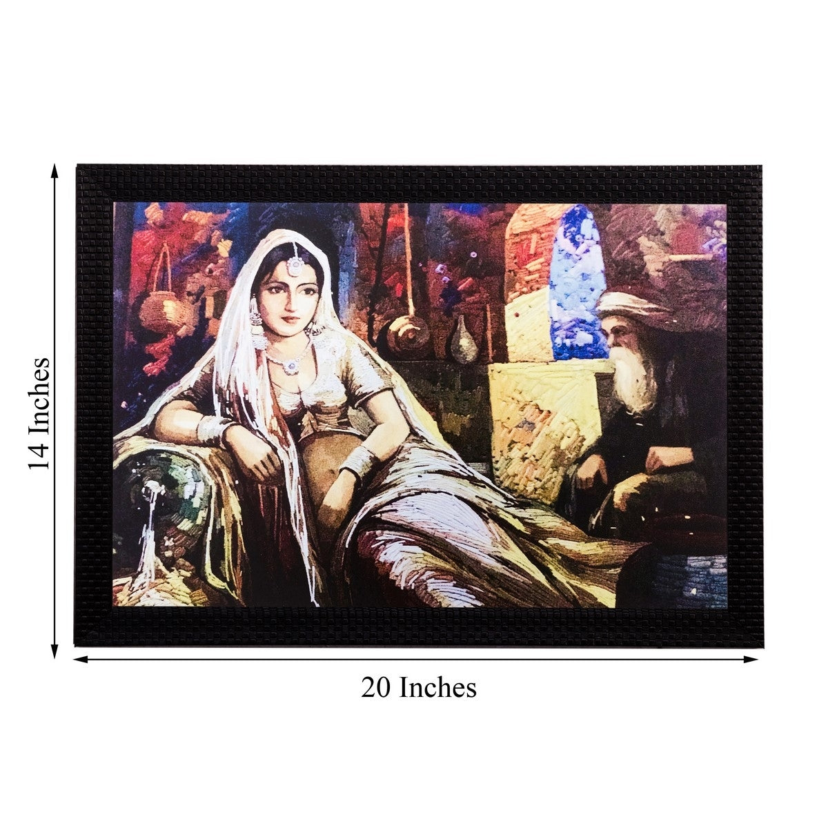 Sitting Woman Matt Textured UV Art Painting Kafalo