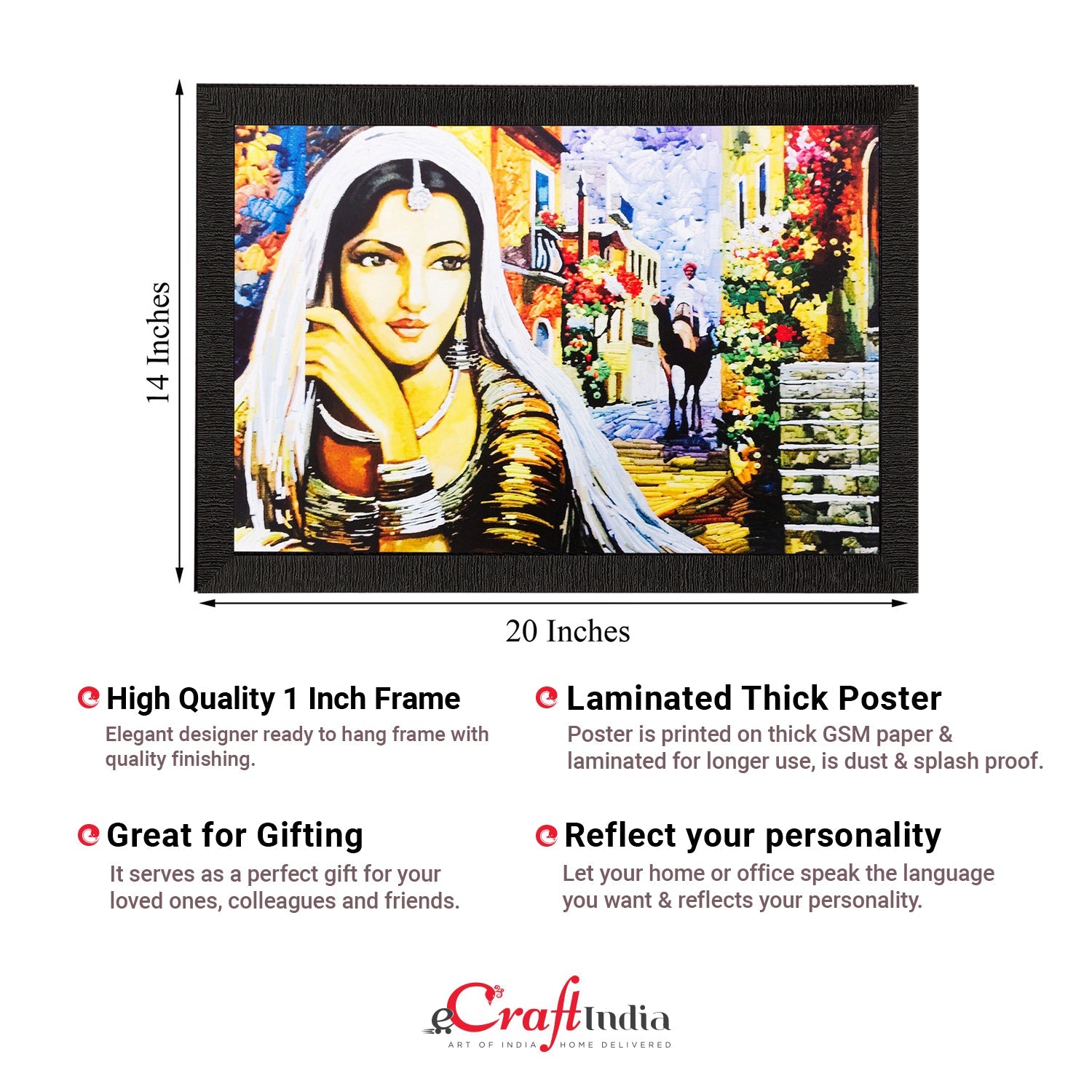 Thinking Woman Matt Textured UV Art Painting Kafalo