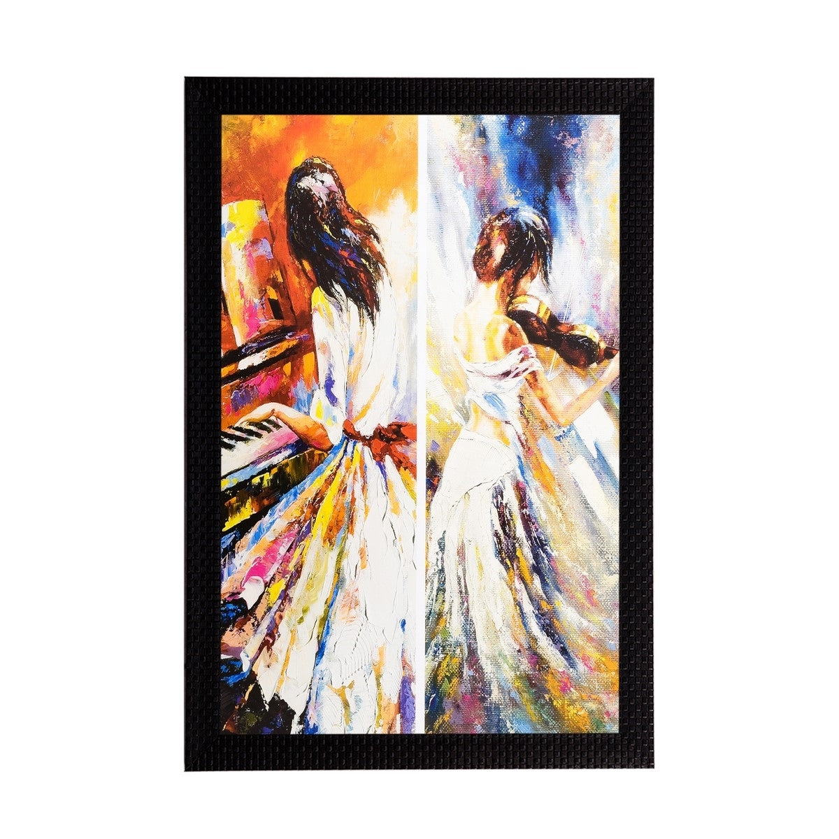 Girl Playing Piano Matt Textured UV Art Painting Kafalo