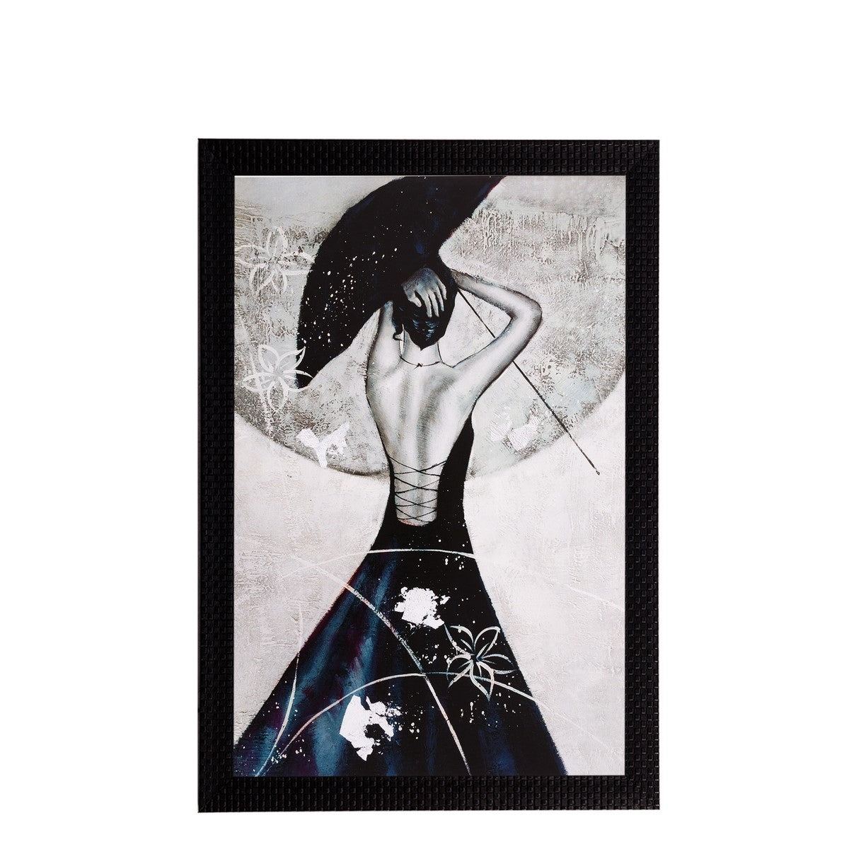 Black & White Girl Matt Textured UV Art Painting Kafalo