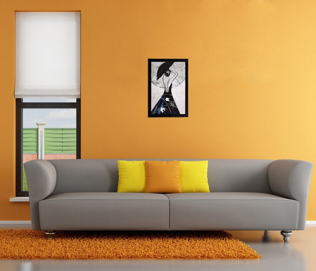Black & White Girl Matt Textured UV Art Painting Kafalo