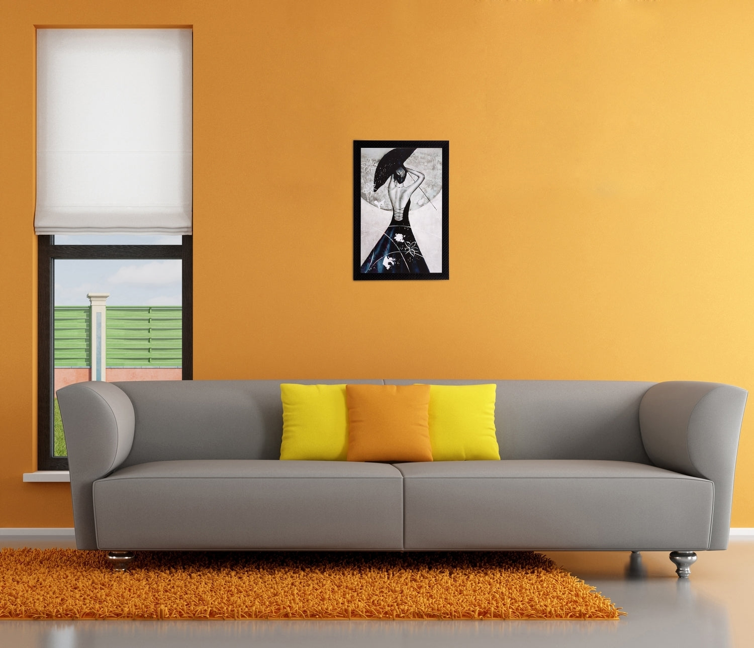 Black & White Girl Matt Textured UV Art Painting Kafalo