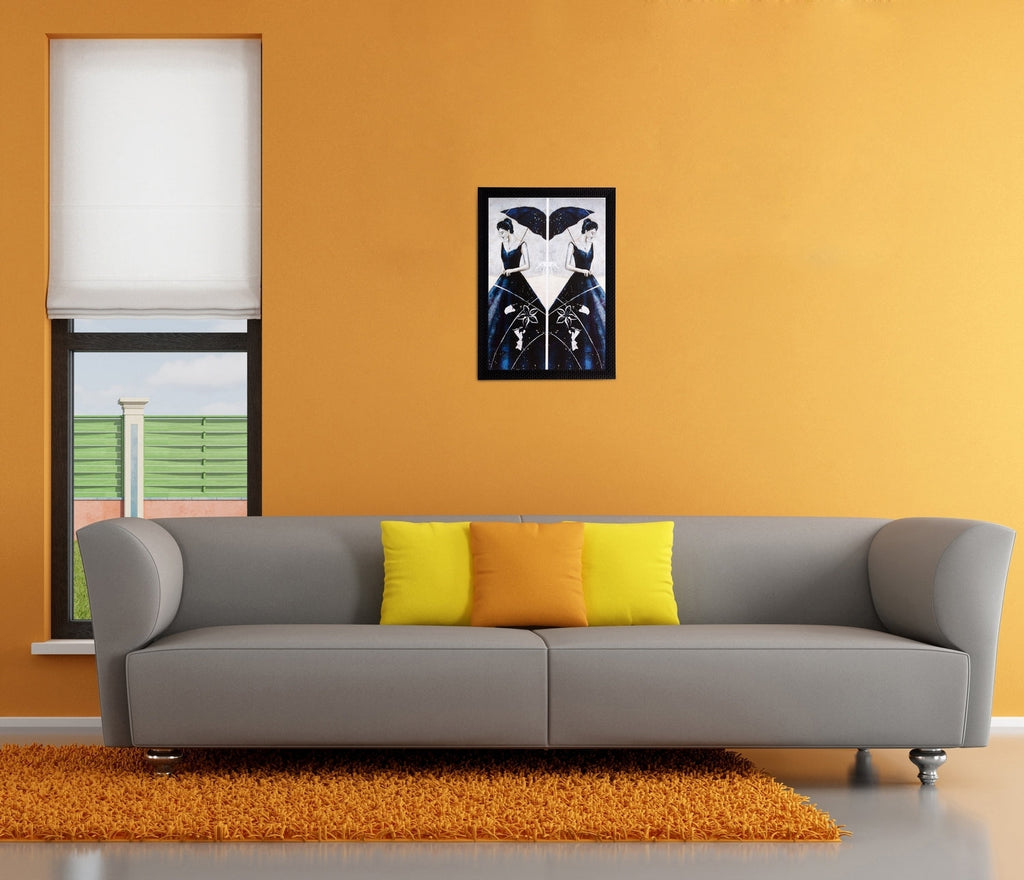 Woman Mirror Image View Matt Textured UV Art Painting Kafalo