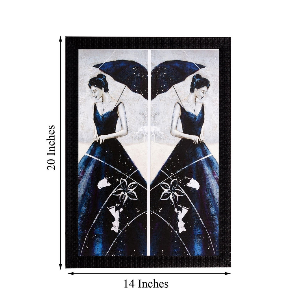 Woman Mirror Image View Matt Textured UV Art Painting Kafalo