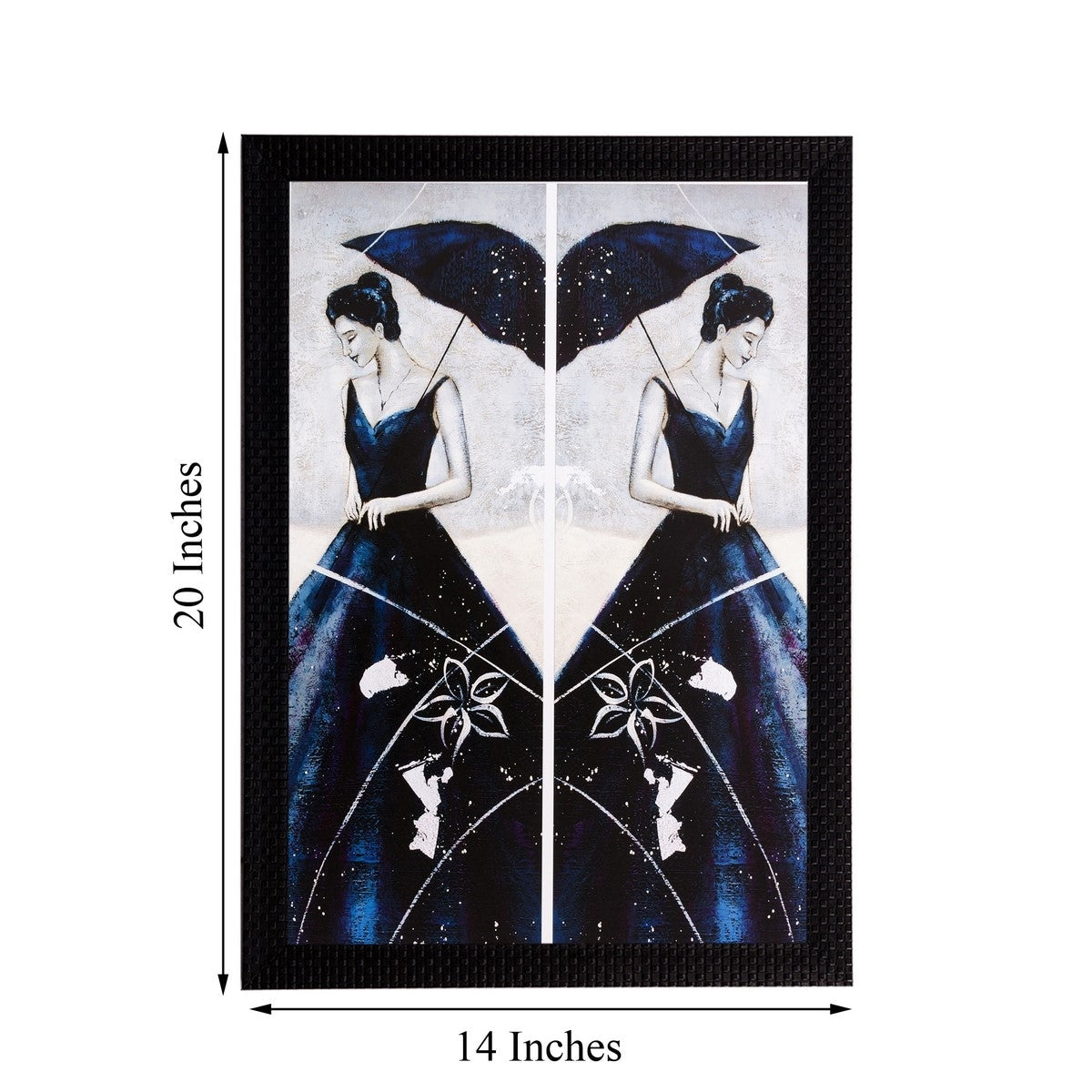 Woman Mirror Image View Matt Textured UV Art Painting Kafalo