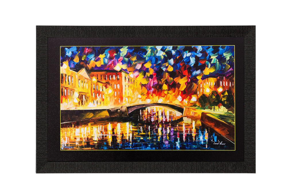 Colorful Bridge View Matt Textured UV Art Painting Kafalo