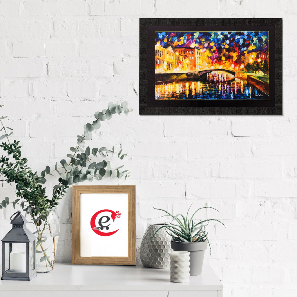 Colorful Bridge View Matt Textured UV Art Painting Kafalo