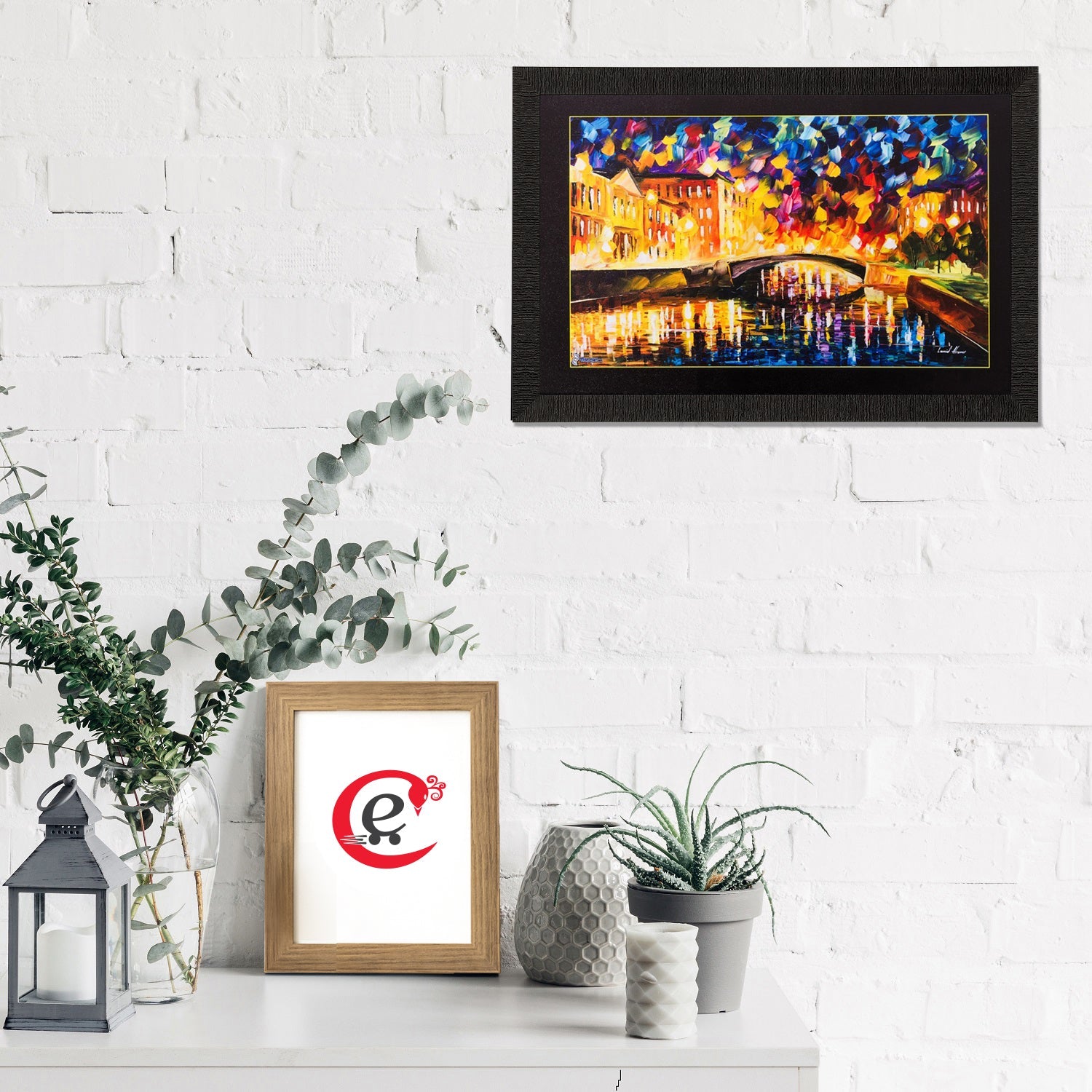 Colorful Bridge View Matt Textured UV Art Painting Kafalo