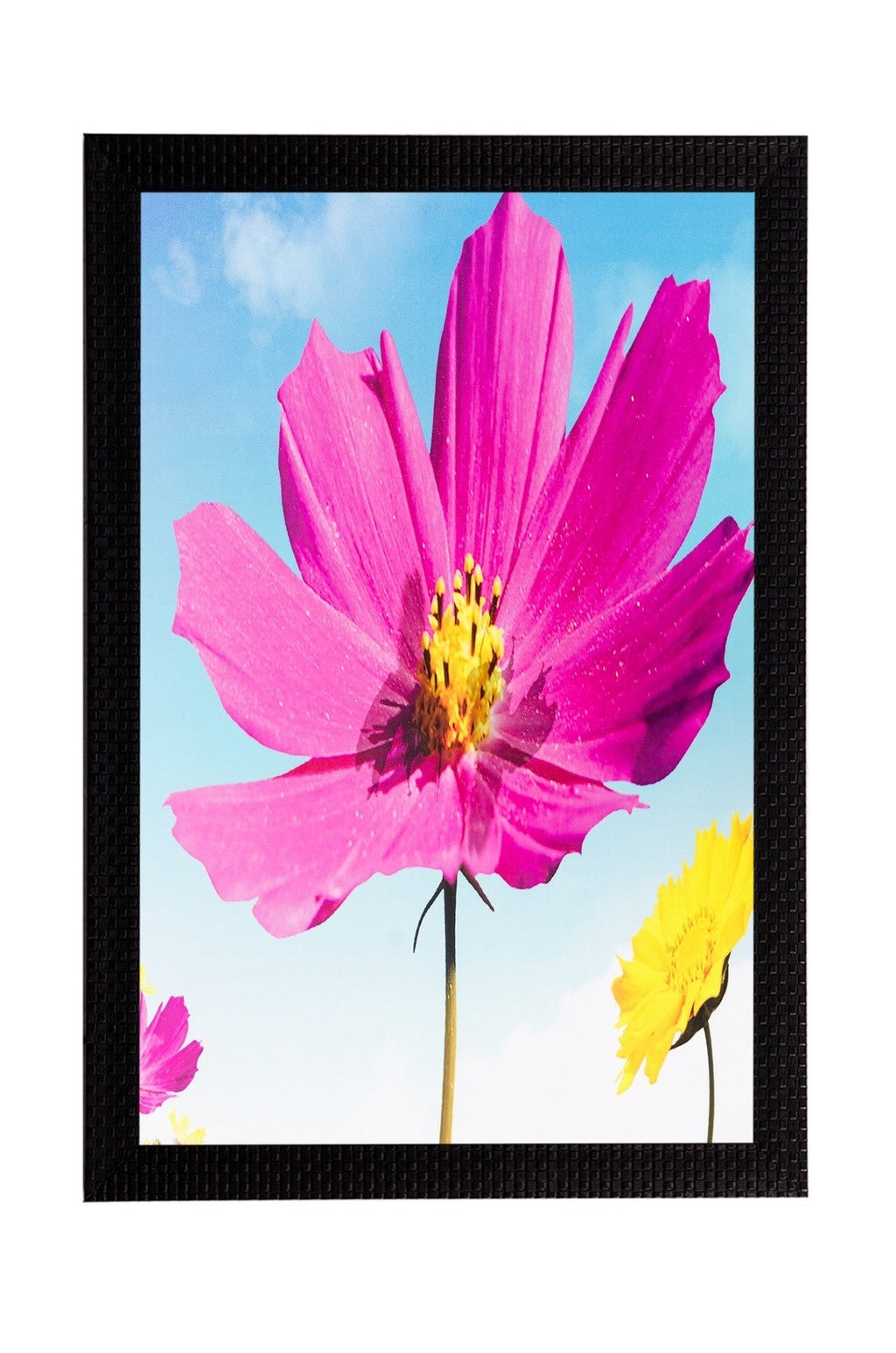Pink & Yellow Flower Matt Textured UV Art Painting Kafalo