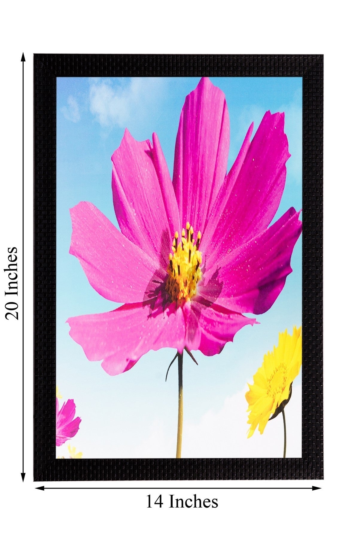Pink & Yellow Flower Matt Textured UV Art Painting Kafalo