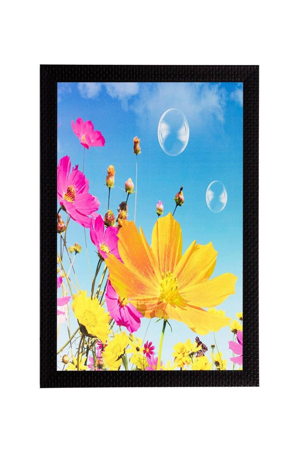 Pink & Yellow Flower Matt Textured UV Art Painting Kafalo