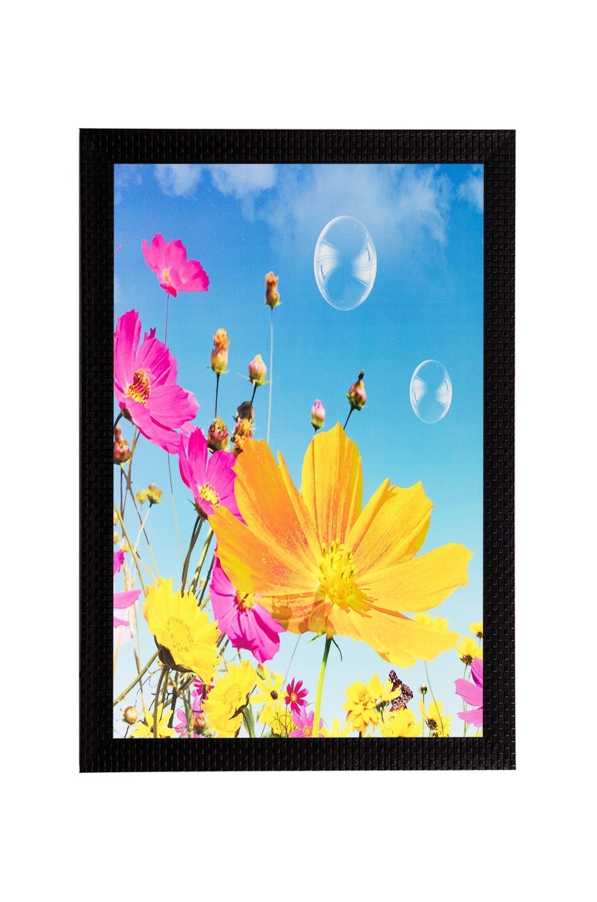 Pink & Yellow Flower Matt Textured UV Art Painting Kafalo