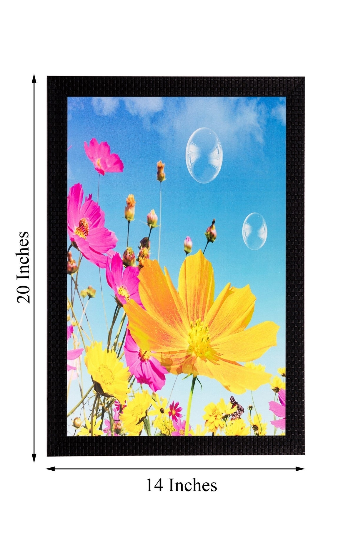 Pink & Yellow Flower Matt Textured UV Art Painting Kafalo