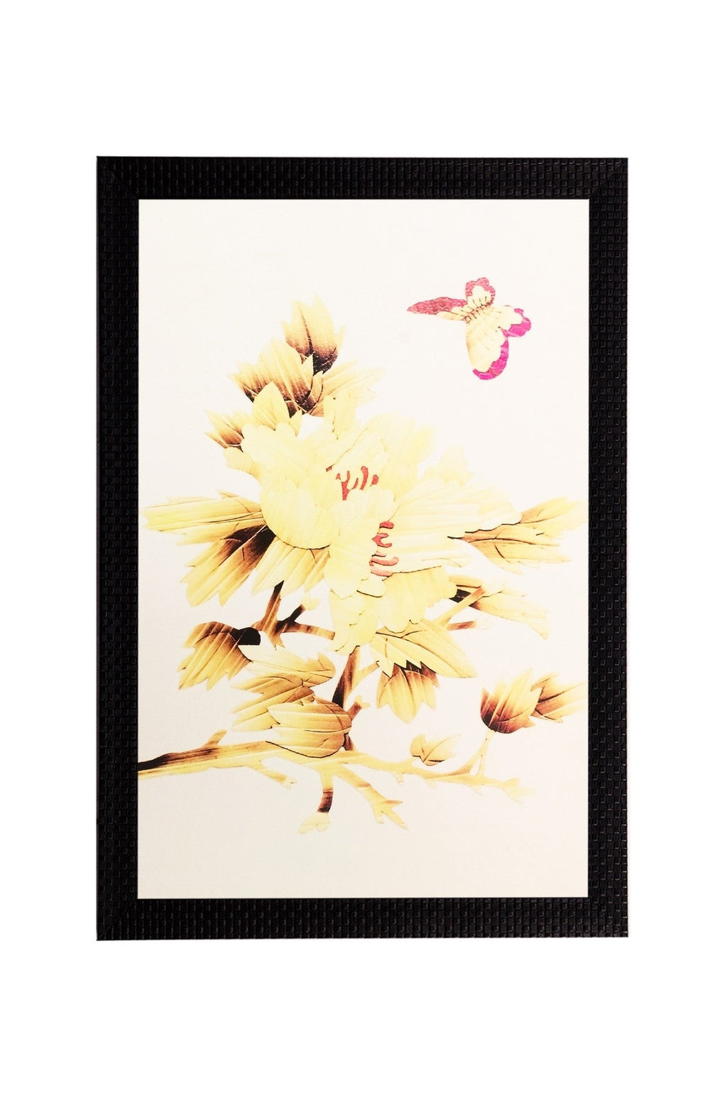 Yellow Dry Leaves Matt Textured UV Art Painting Kafalo
