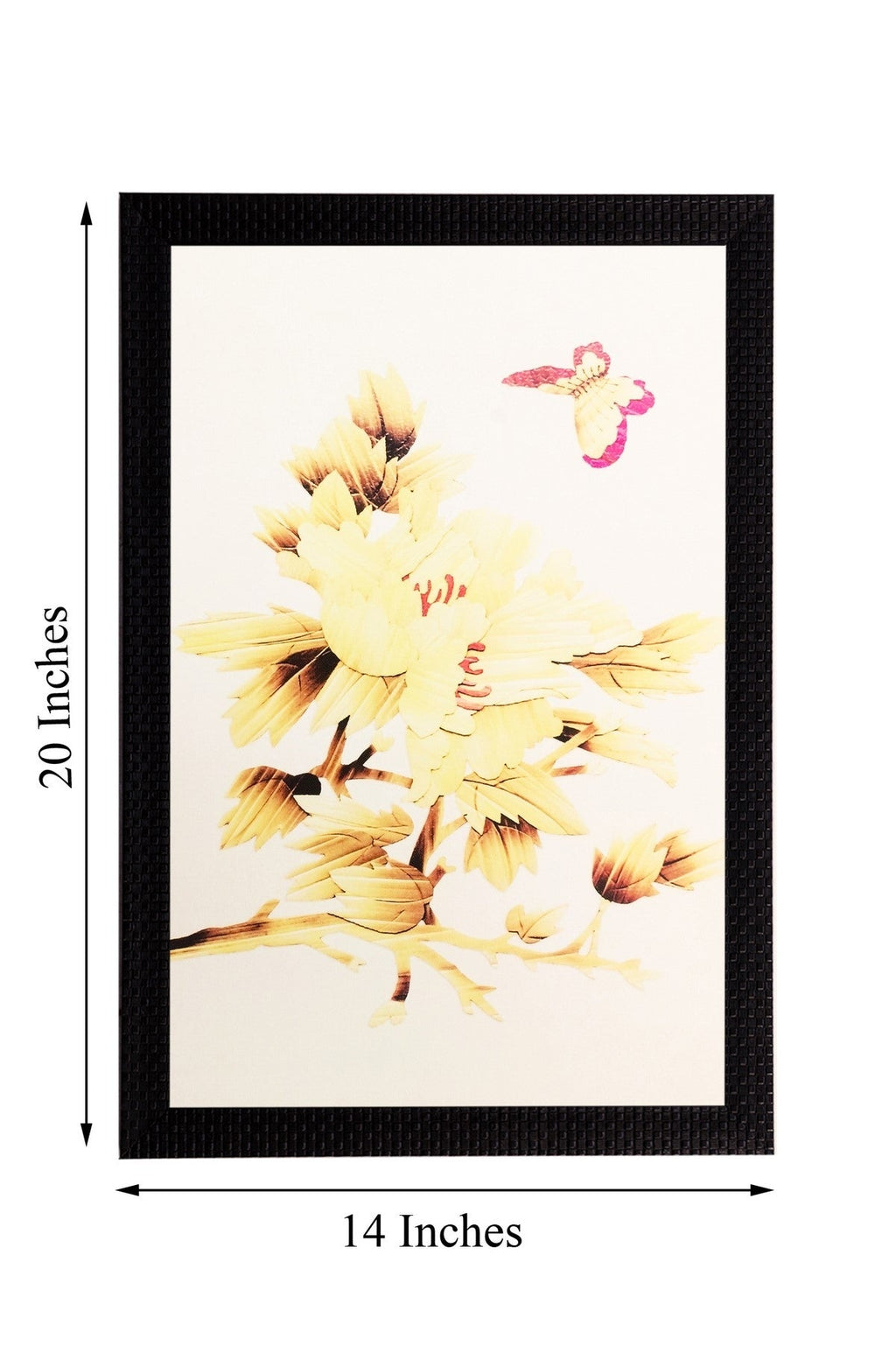 Yellow Dry Leaves Matt Textured UV Art Painting Kafalo
