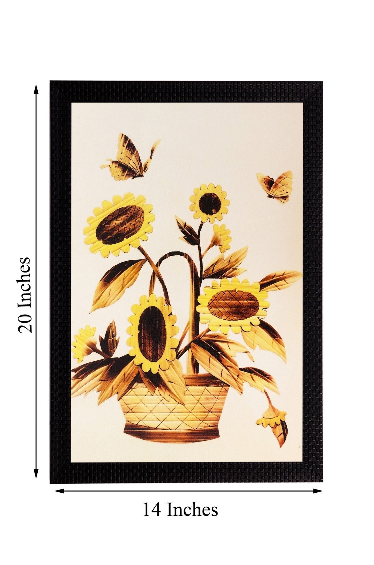 Yellow Dry Floral Matt Textured UV Art Painting Kafalo