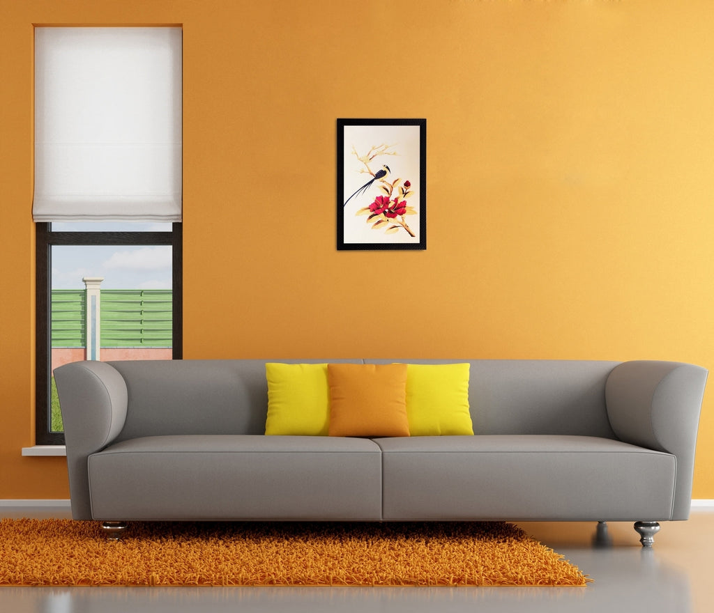 Bird & Flower Matt Textured UV Art Painting Kafalo