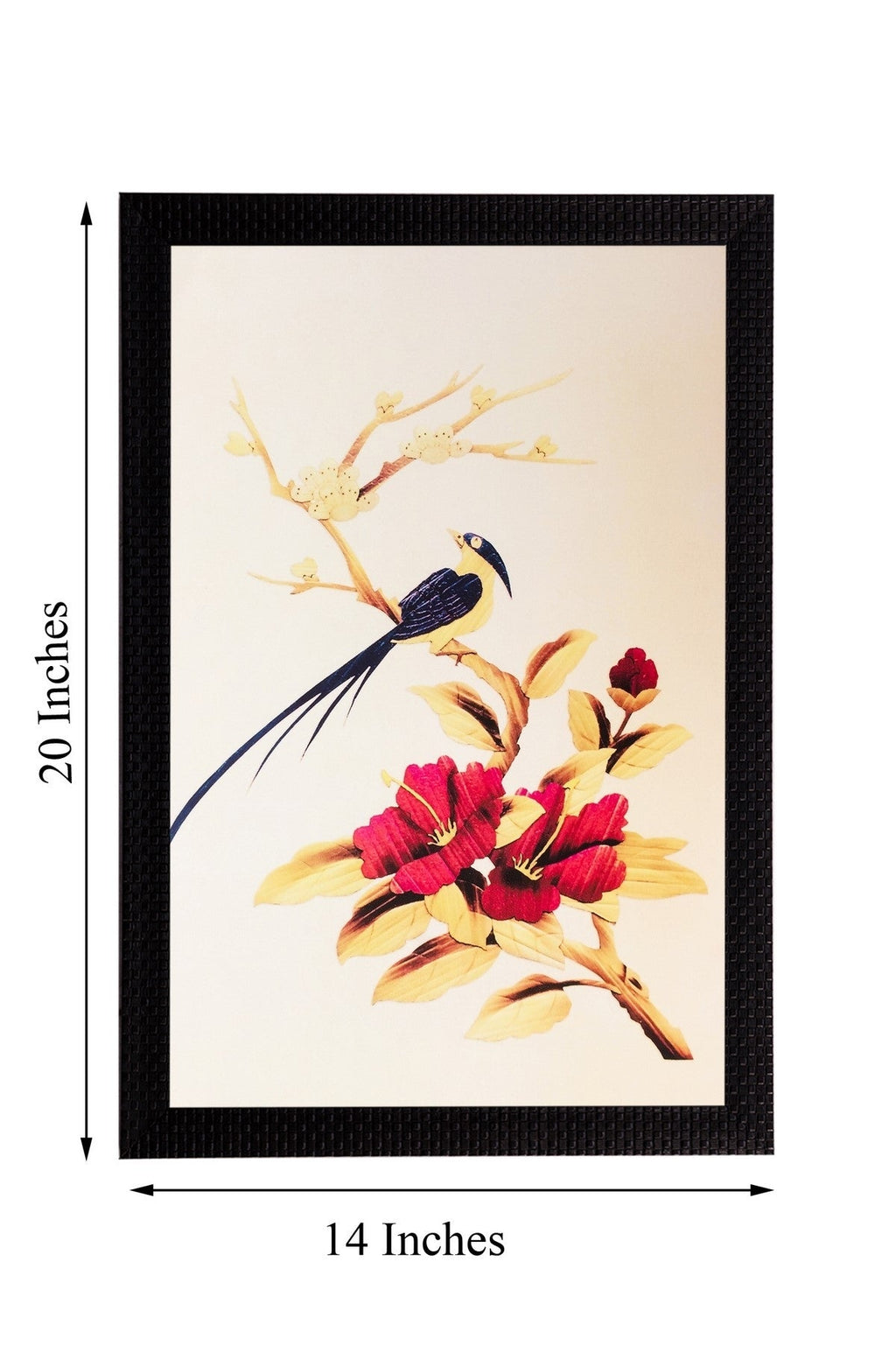 Bird & Flower Matt Textured UV Art Painting Kafalo