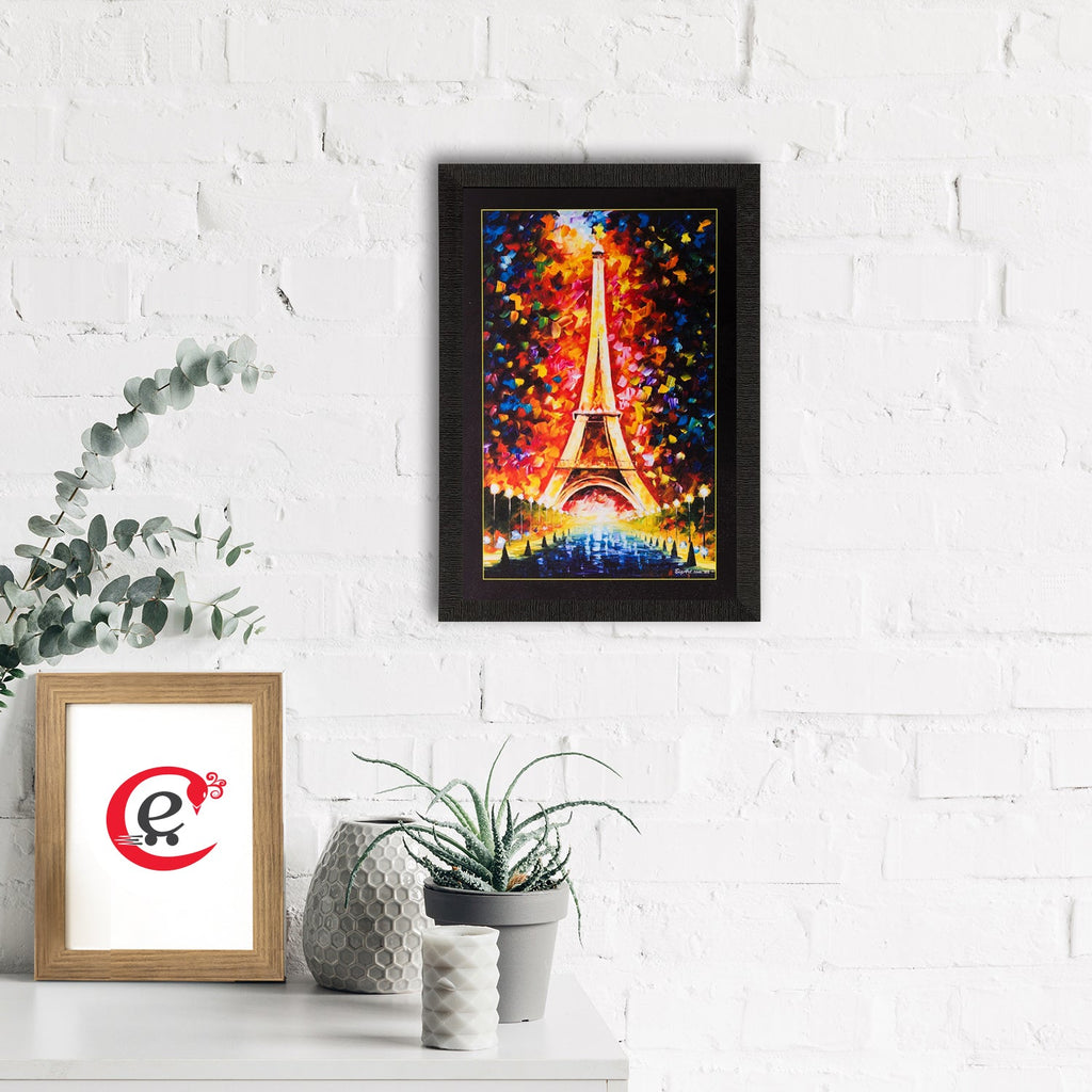 Beautiful Eiffel Tower Matt Textured UV Art Painting Kafalo