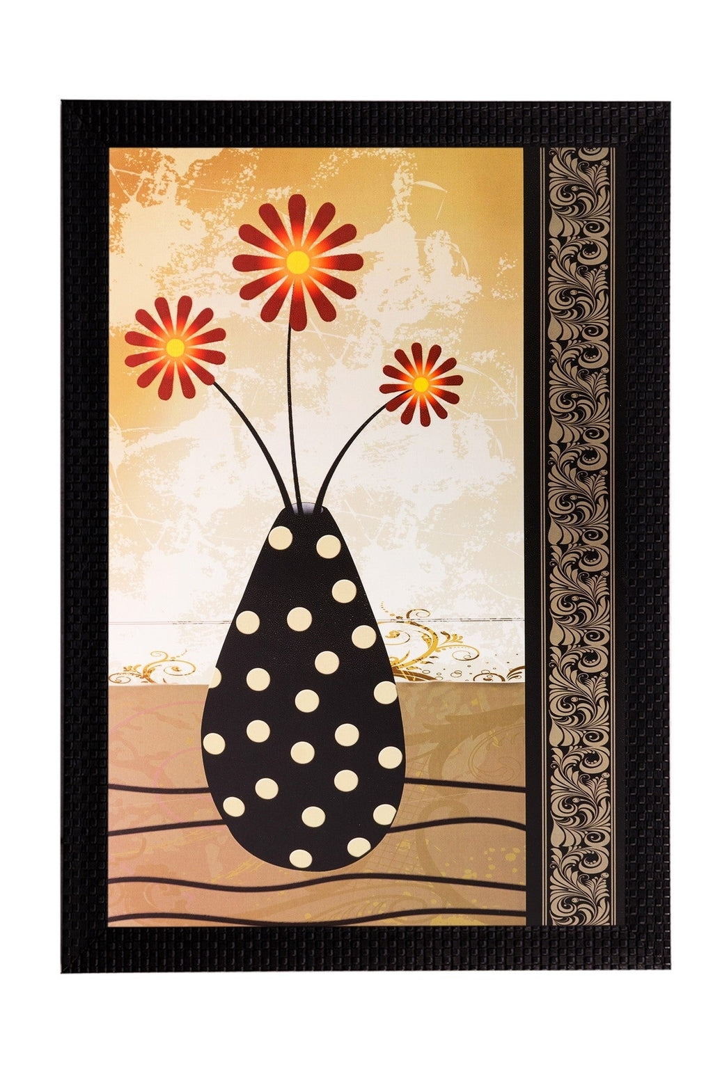 Pot with Flowers Matt Textured UV Art Painting Kafalo