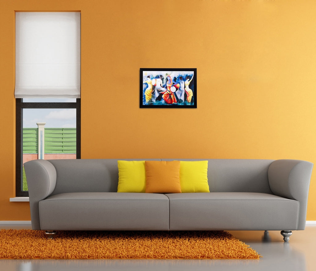 Dancing Village Couples Matt Textured UV Art Painting Kafalo