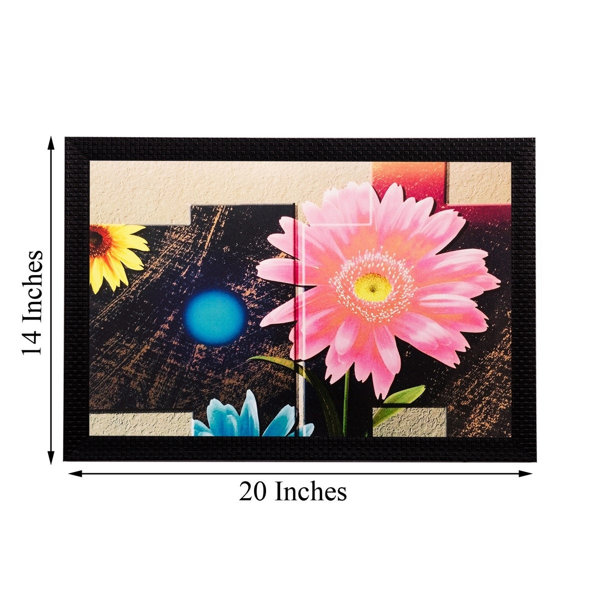 Blue & Pink Floral Matt Textured UV Art Painting Kafalo