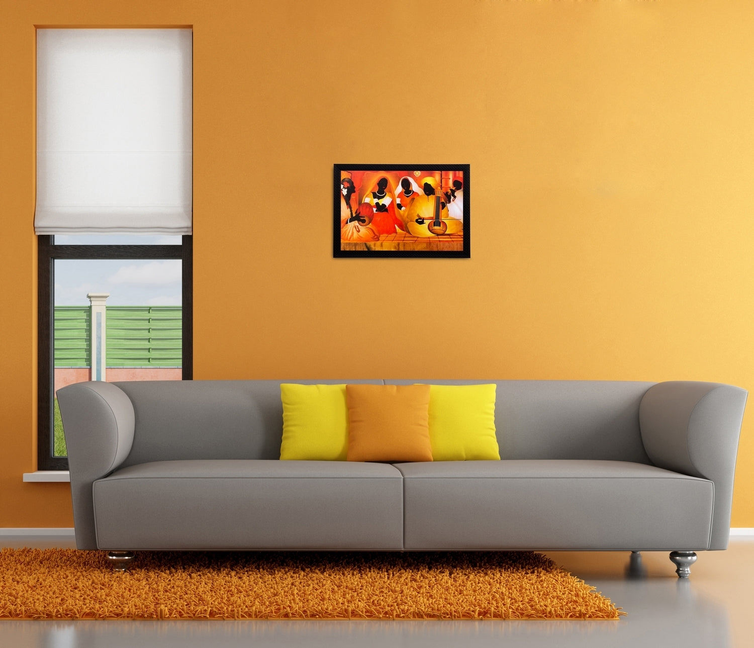 Musicians Playing Instruments Matt Textured UV Art Painting Kafalo