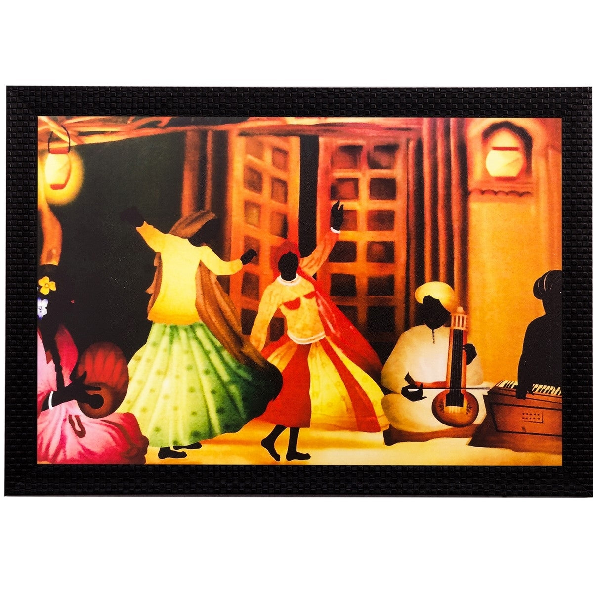Dancing Village Women Matt Textured UV Art Painting Kafalo