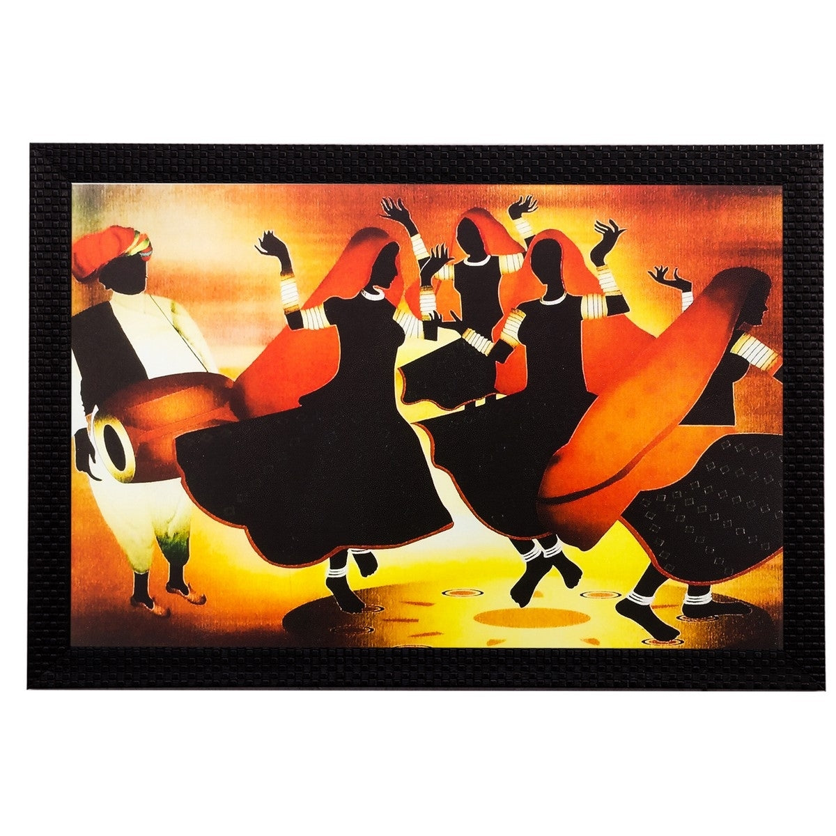 Dancing Village Women Matt Textured UV Art Painting Kafalo