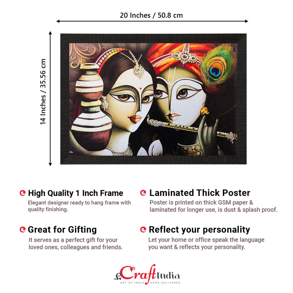 Radha Krishna Painting Digital Printed Religious Wall Art Kafalo